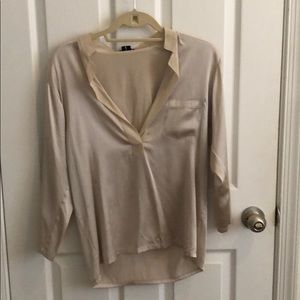 Theory gold silk shirt